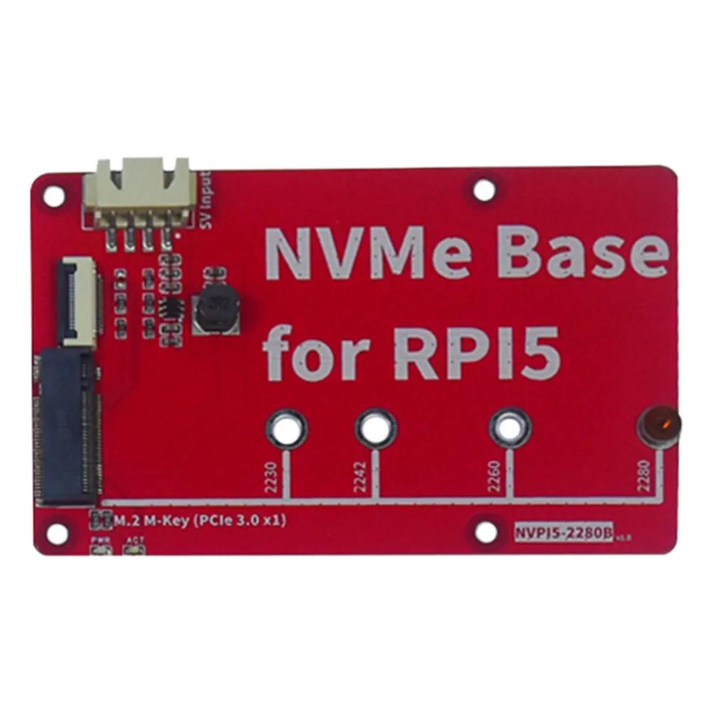 Raspberry Pi 5 NVME M.2 SSD HAT M-Key PCIe ֺ , M.2 M-Key 2230/22242/2260/2280 PCIe Gen3 SSD LED  2 